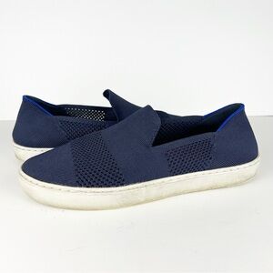Rothy’s The Original Sneaker Maritime Lattice Navy Blue Slip On Shoes